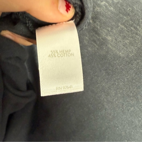 Pure Jill Hemp and Cotton Henley Dark Gray Blue Top Size XL - Picture 6 of 6